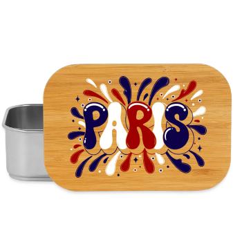 Paris Graffiti & Splash Blue White Red - Lunch Box - Silber - Vorne