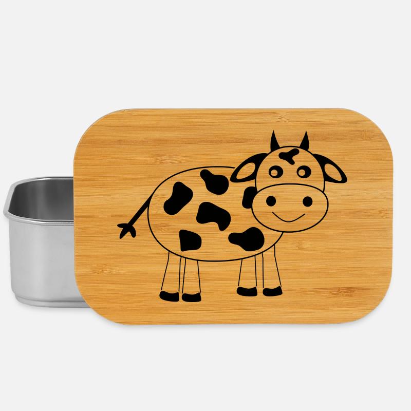 Bande dessinée noire de vache - Boîte à goûter - argent