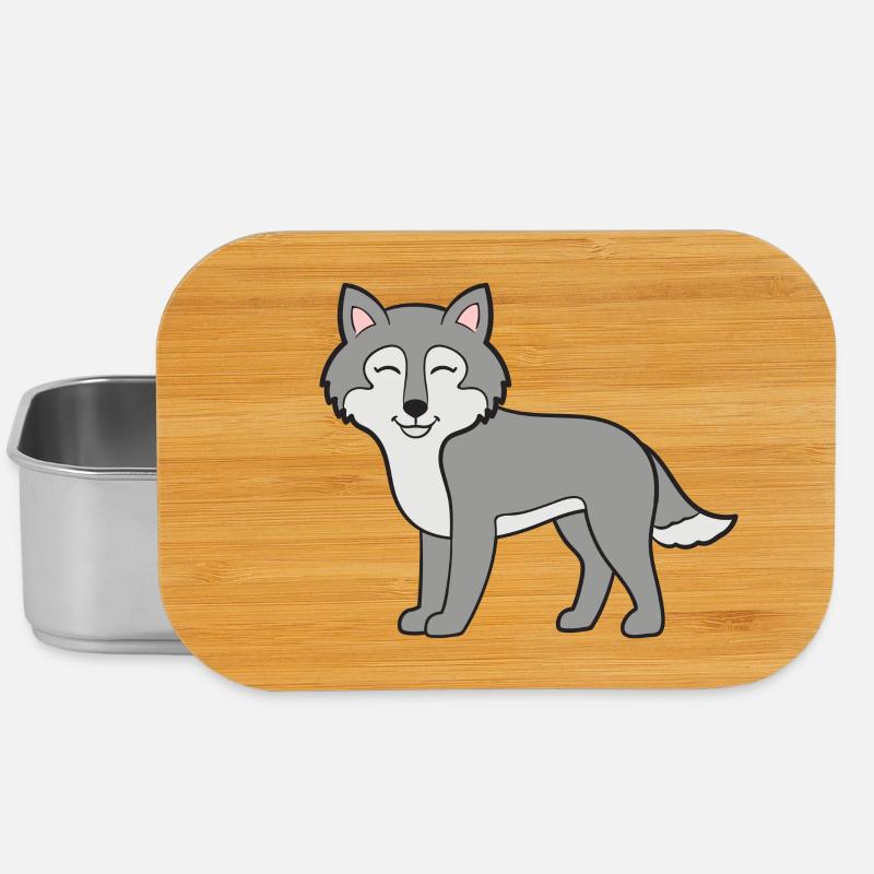 Wolf Wölfe - Lunch Box - Silber