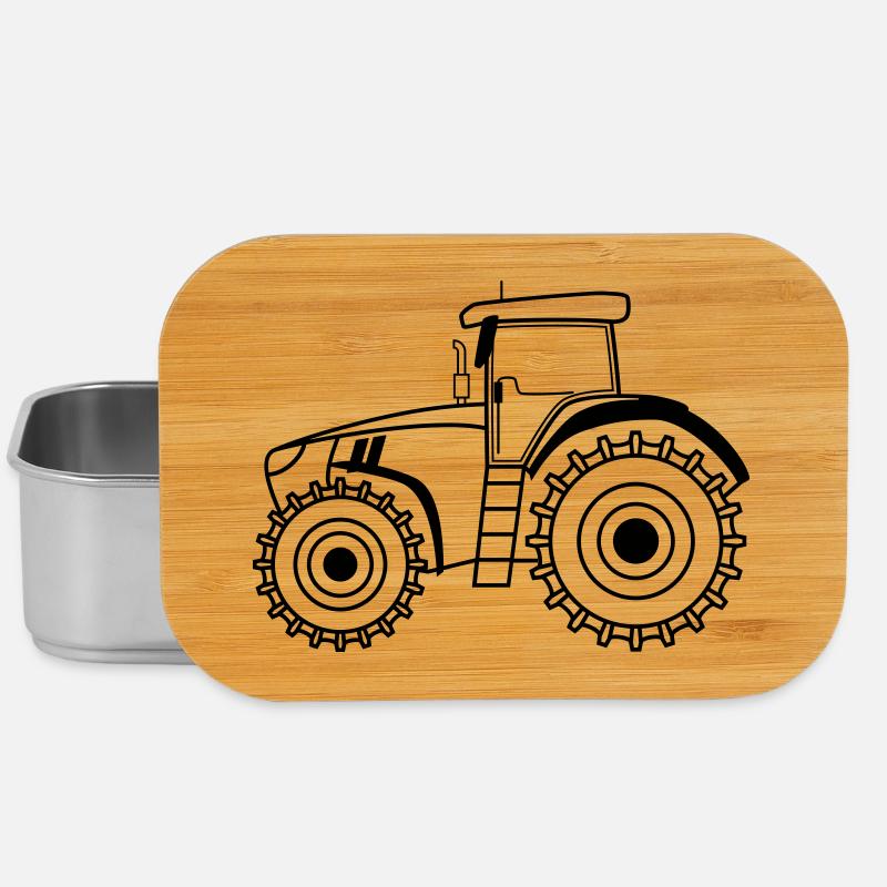 Tractor Symbol Outline Agriculture - Lunch Box - silver