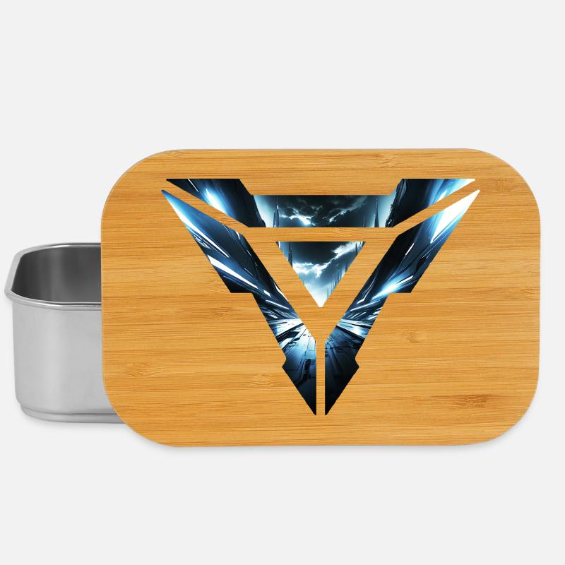 Futuristic Cyber Realm Triangular Design - Lunch Box - silver