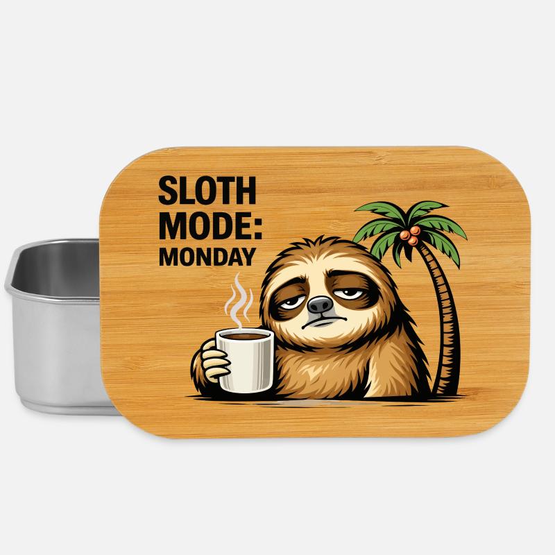 Sloth Mode Monday Coffee - Lunch Box - silver