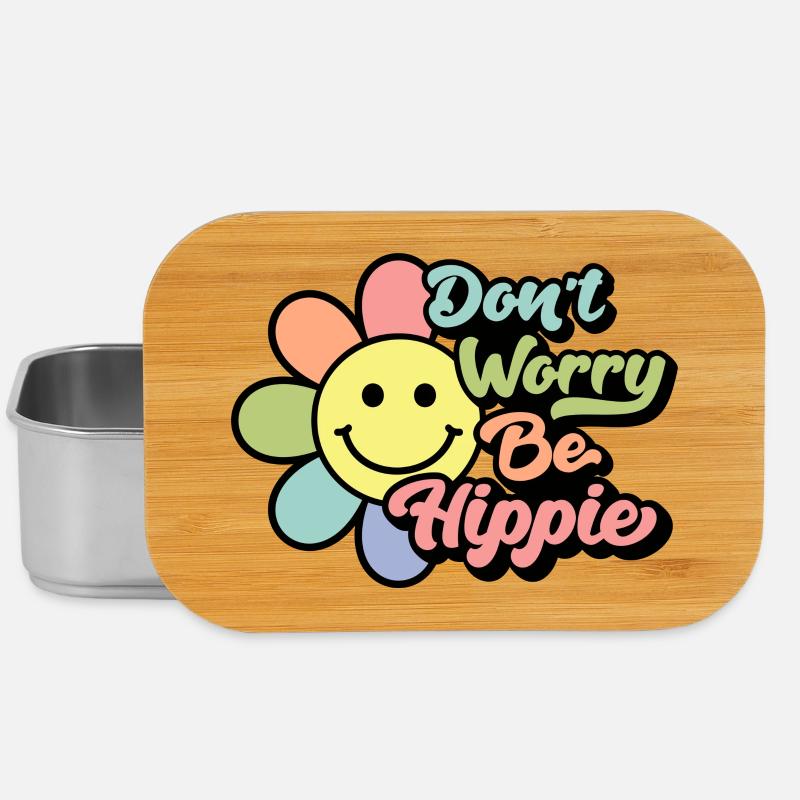 Don't Worry, Be Hippie - Lunch Box - Silber