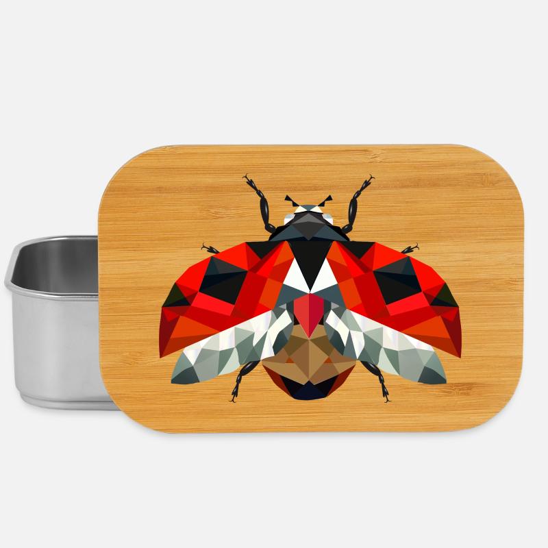 Coccinelle volante dans des tons rouges vifs - Boîte à goûter - argent