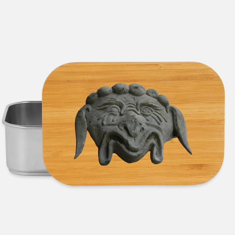 Masque de pierre souriant - Boîte à goûter - argent