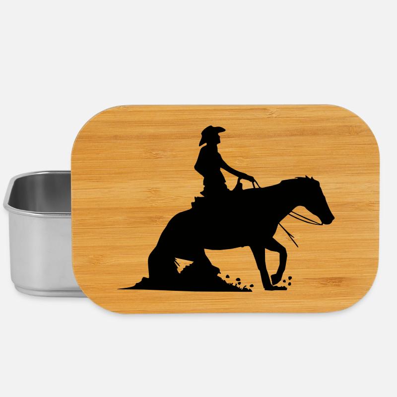 Equestrian Western Riding - Reining - Lunch Box - silver