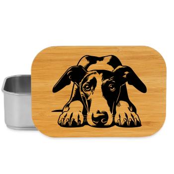 Galgo Kopf mit Pfoten - Lunch Box - Silber - Vorne
