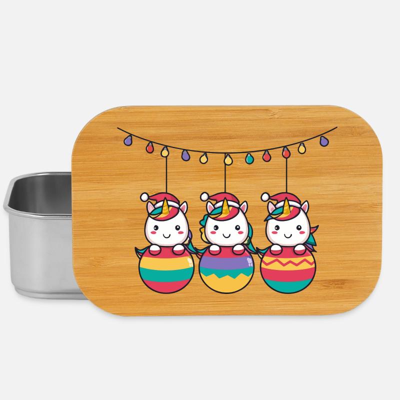 Noël des Trois Licornes Arc-en-ciel - Boîte à goûter - argent