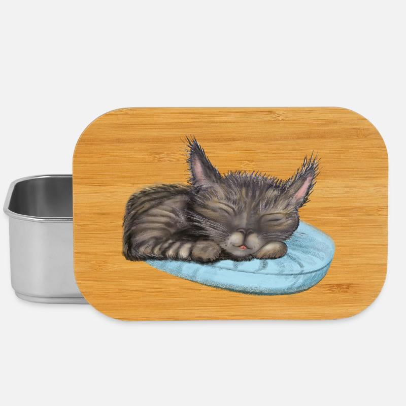 Schlafende Katze - Lunch Box - Silber