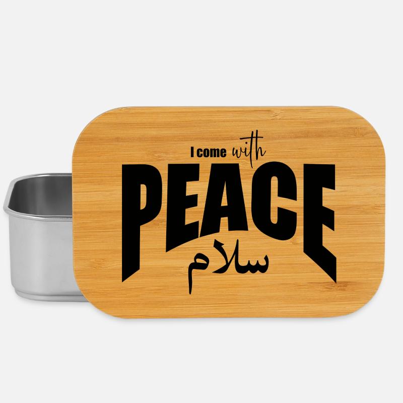 Ich komme mit Peace Typography Design-Schwarz - Lunch Box - Silber