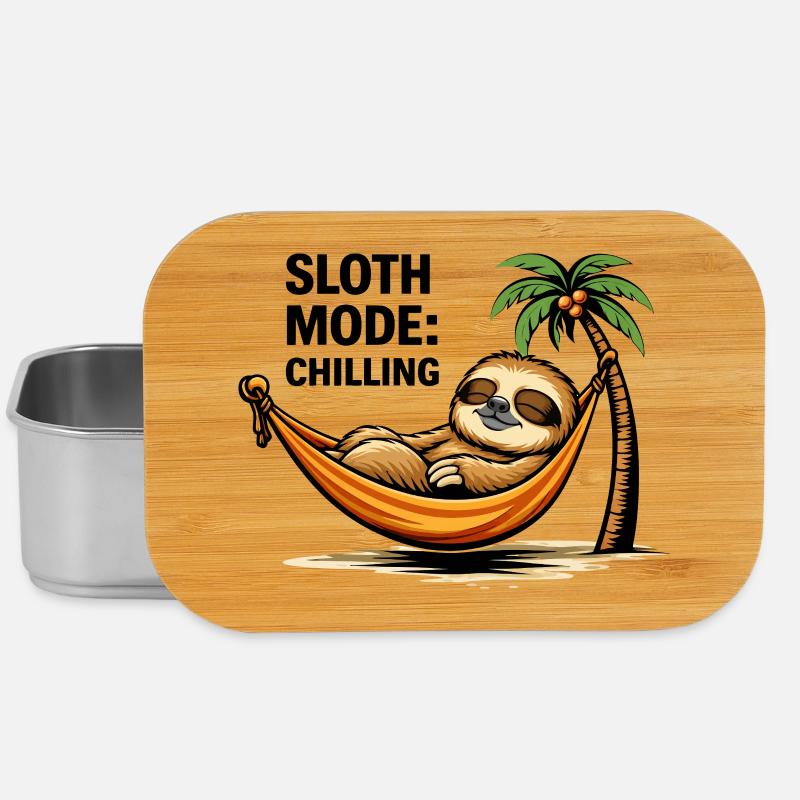 Relaxing Sloth in Tropical Hammock - Lunch Box - silver