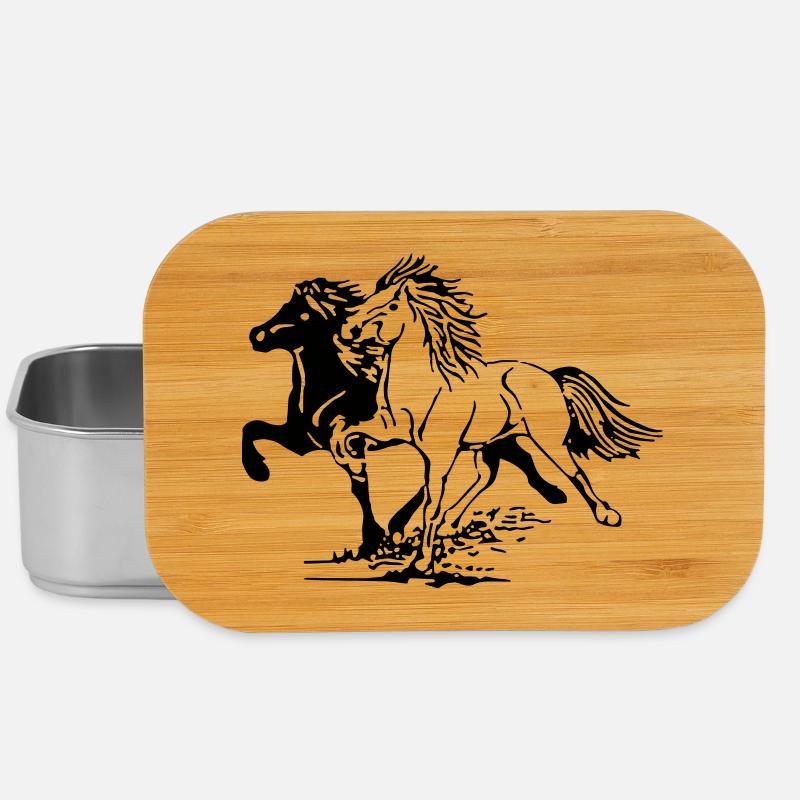 Wild Pferde - Lunch Box - Silber