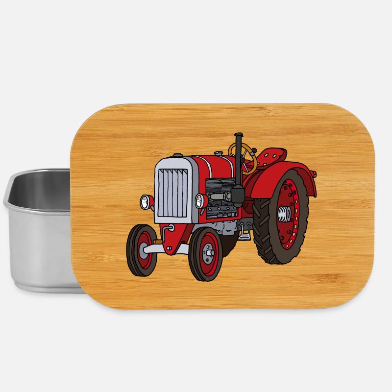 Roter Trecker - Lunch Box - Silber