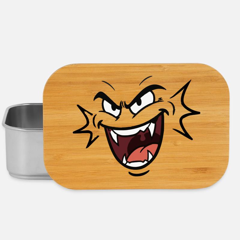 Funny vampire face laughing pattern comic - Lunch Box - silver