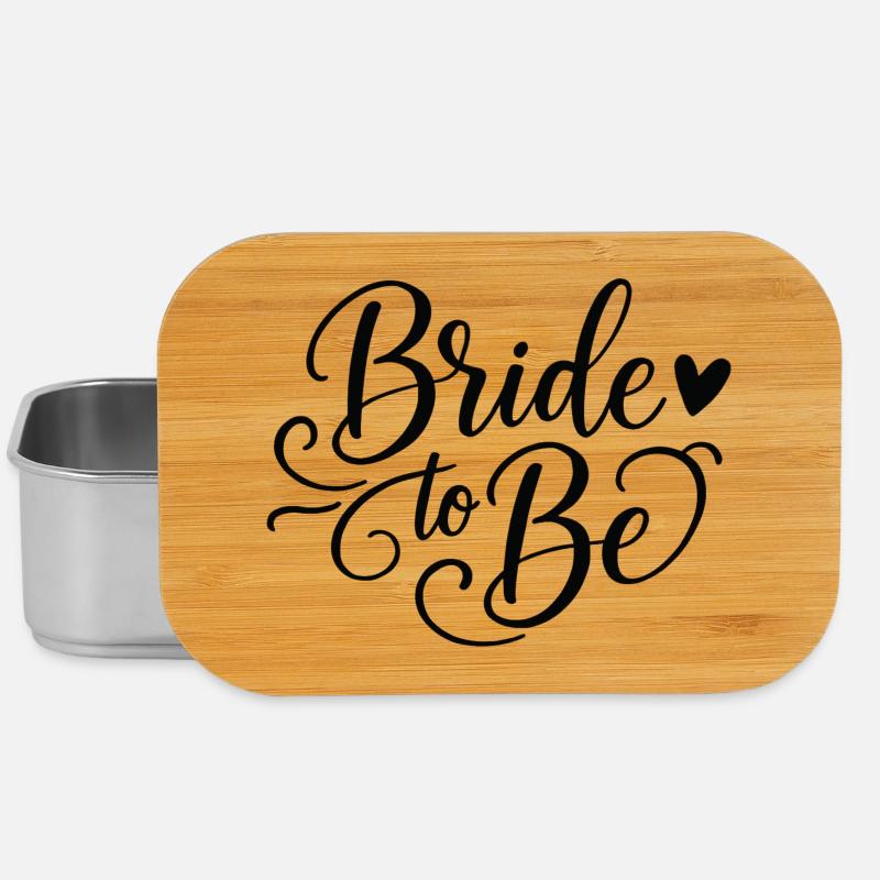 Bride to Be lettering with heart - Lunch Box - silver