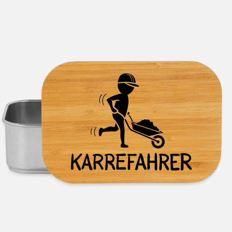 Bauarbeiter mit Schubkarre – KARREFAHRER - Lunch Box - Silber