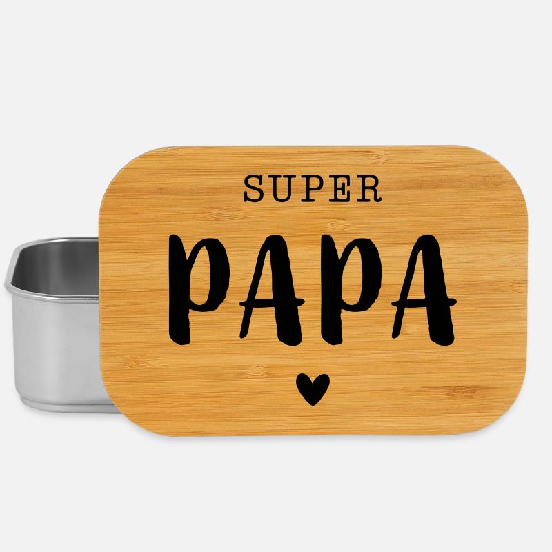 Super Papa mit Herz - Lunch Box - Silber