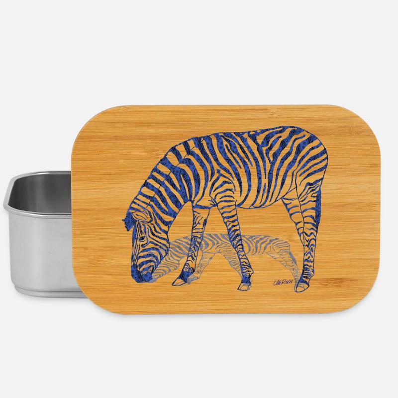Zebra mit Zebraschatten - Lunch Box - Silber