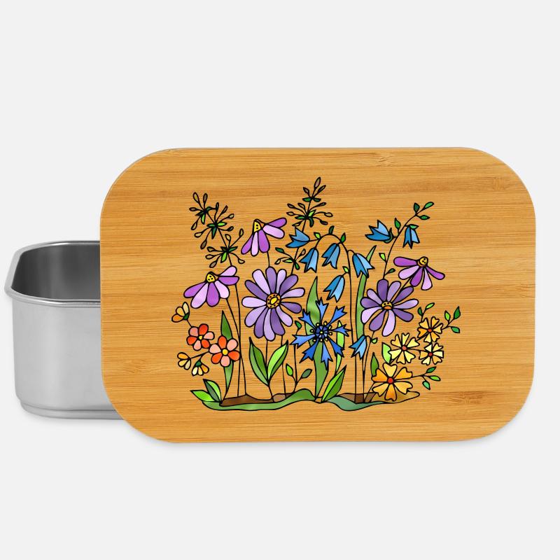 Blumen - Lunch Box - Silber