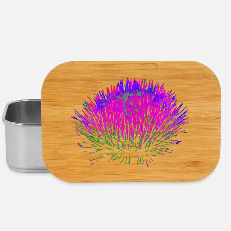Neon-Blume– Pop-Art Design - Lunch Box - Silber