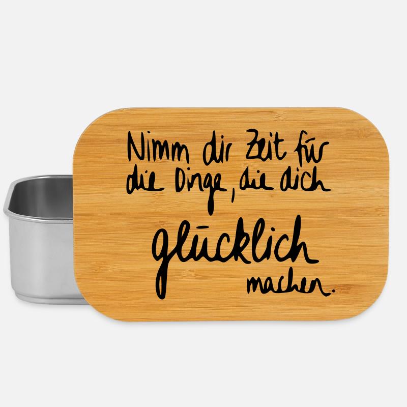 Nimm dir Zeit für Dinge die dich glücklich machen. - Lunch Box - Silber