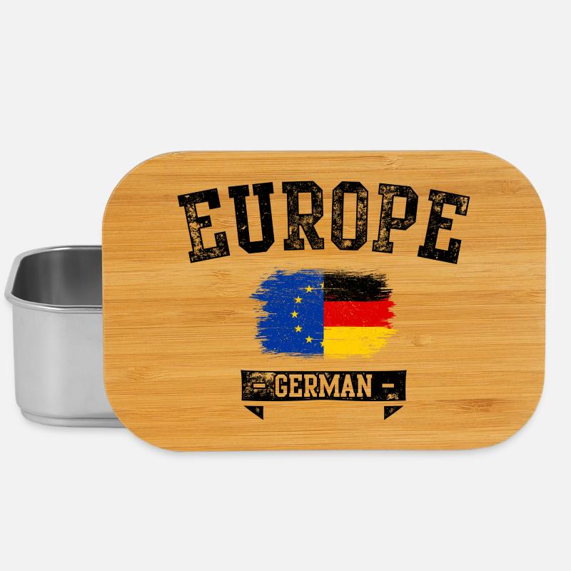 EU Germany Flag Brush Blend - Lunch Box - silver