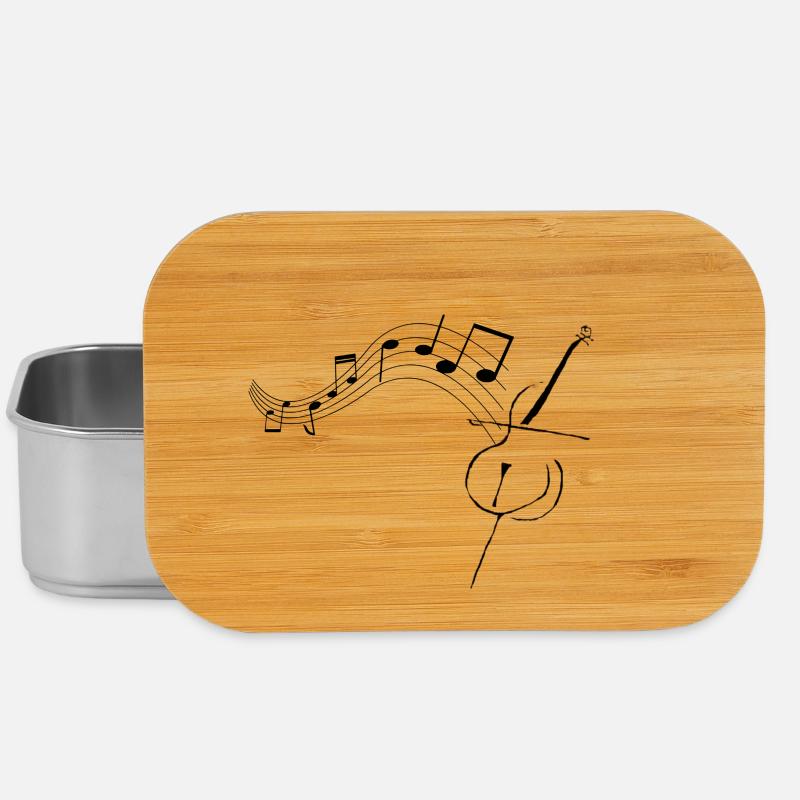 Cello mit Noten1 - Lunch Box - Silber