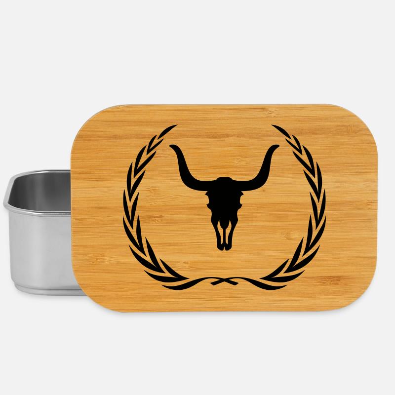 Bull Skeleton Wreath - Lunch Box - silver