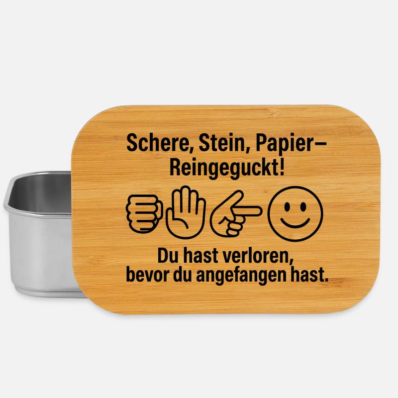 Reingeckt: Schere Stein Papier - Lunch Box - Silber