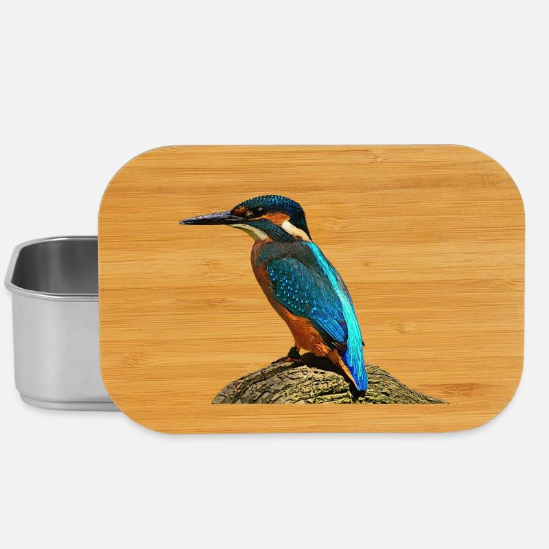 coole vögel, fischendes Eisvogel männchen - Lunch Box - Silber