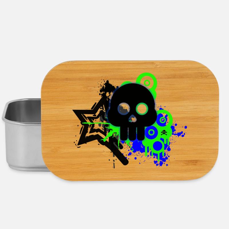 Neon Schädel Spritzer - Lunch Box - Silber