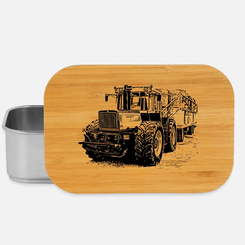 Alter MB trac 1300 TRAKTOR mit Strohanhänger - Lunch Box - Silber