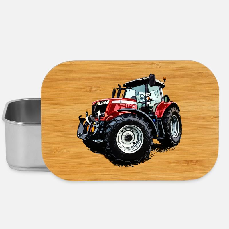Traktor rot (M F) 6715S - Lunch Box - Silber
