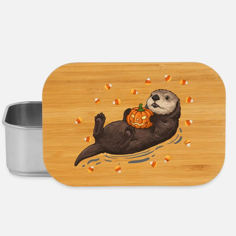 Loutre joueuse avec citrouille - Boîte à goûter - argent