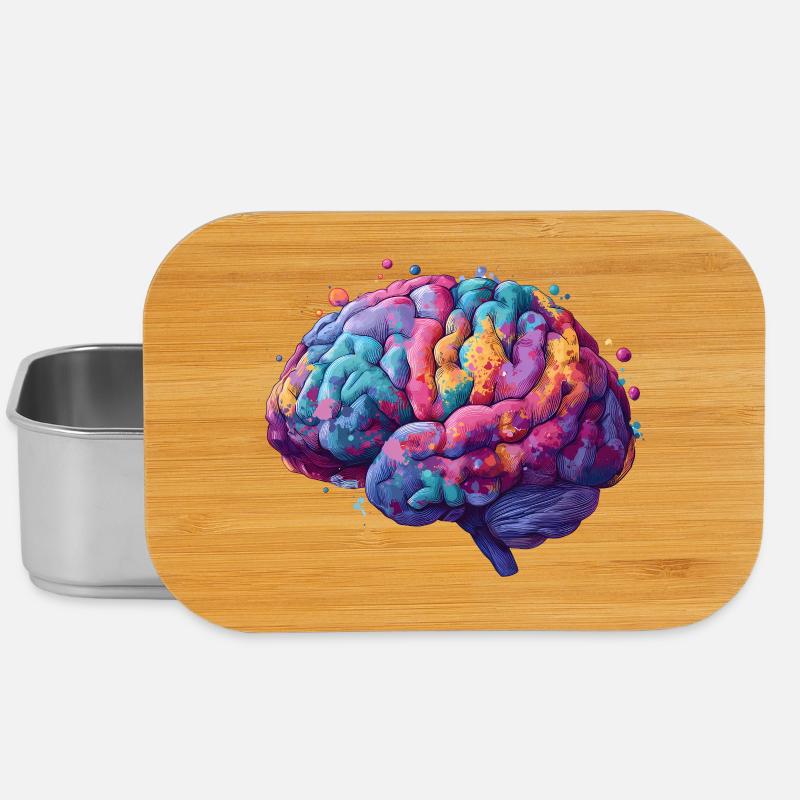 Un cerveau coloré de neurodiversité dans Colored Kun - Boîte à goûter - argent