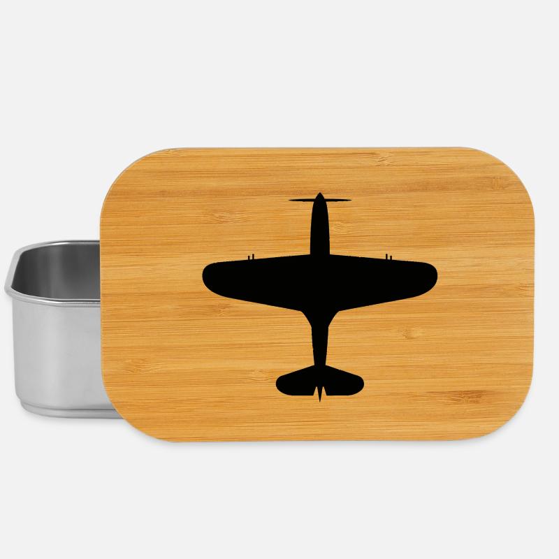 Silhouette d’avion vue de dessus - Boîte à goûter - argent