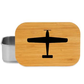 Silhouette d’avion noir - Boîte à goûter - argent - Devant