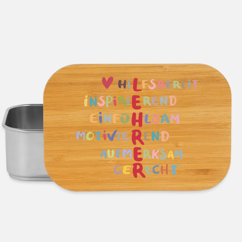 Farbenfrohe Werte Collage – Hilfsbereit - Lunch Box - Silber