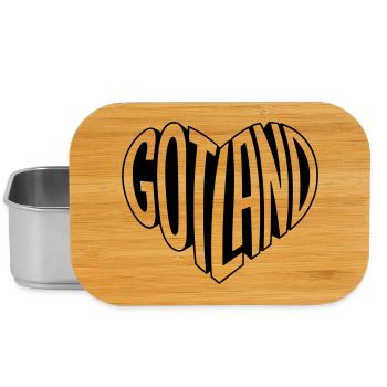 Gotland, Schweden Schriftzug Herz - Lunch Box - Silber - Vorne