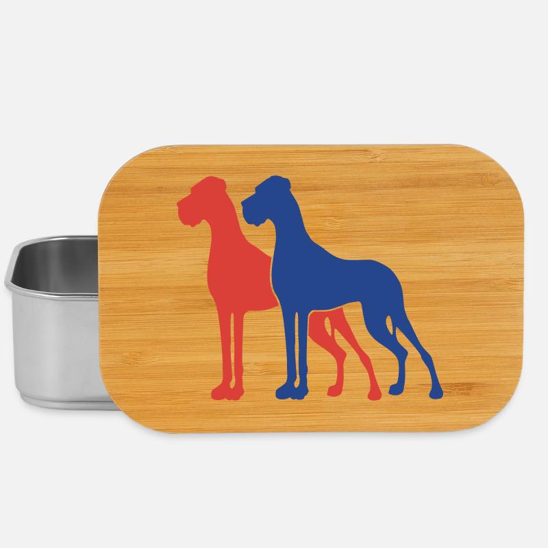 2 Deutsche Doggen / 2 Farben - Lunch Box - Silber