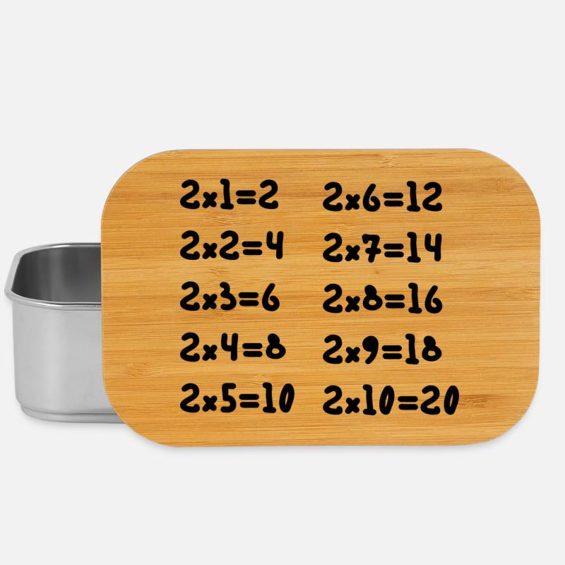 Table de multiplication deux - Boîte à goûter - argent