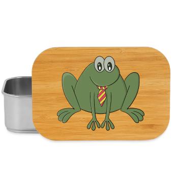 Frosch mit Krawatte - Lunch Box - Silber - Vorne
