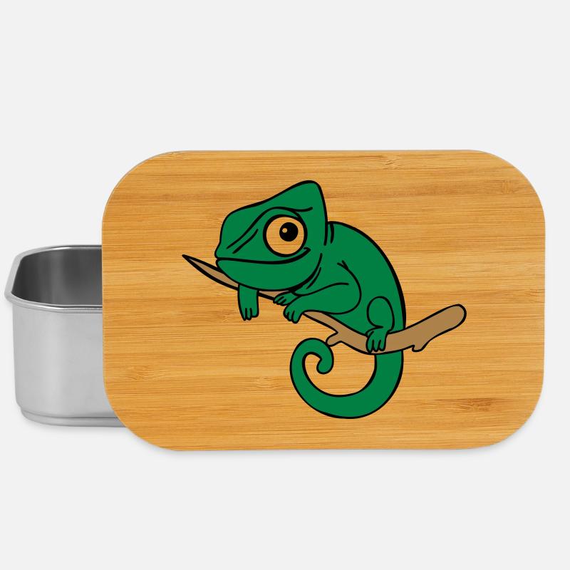 Lui das Chamäleon, dreifarbig - Lunch Box - Silber