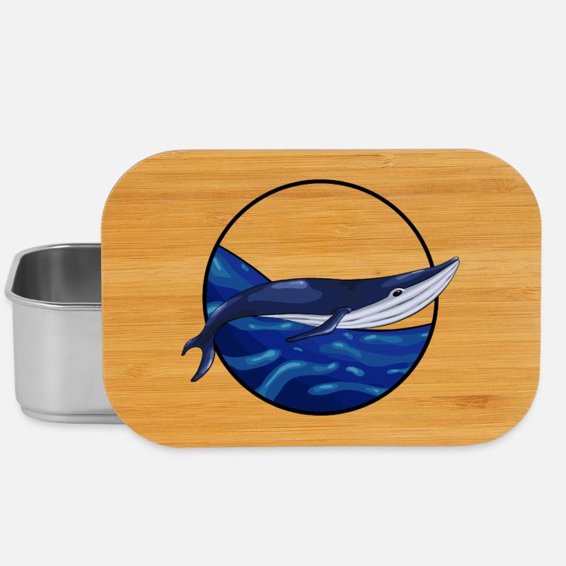 Baleine bleue en nage - Boîte à goûter - argent