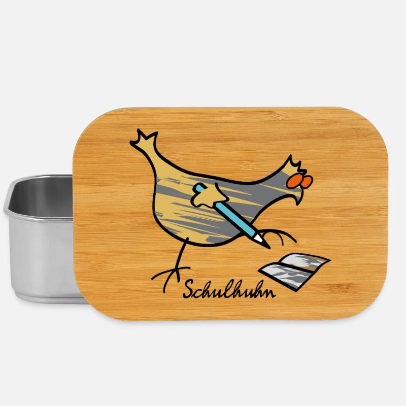 RIKELS School Chicken Cool Gift for School Cones - Lunch Box - silver