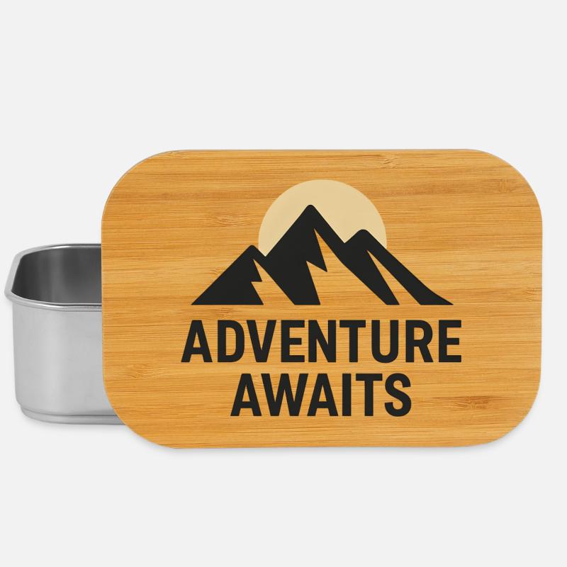 L'aventure vous attend – Montagnes minimalistes - Boîte à goûter - argent