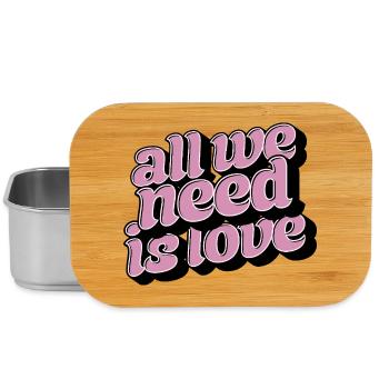 All We Need Is Love – Positive Typo Statement - Lunch Box - Silber - Vorne
