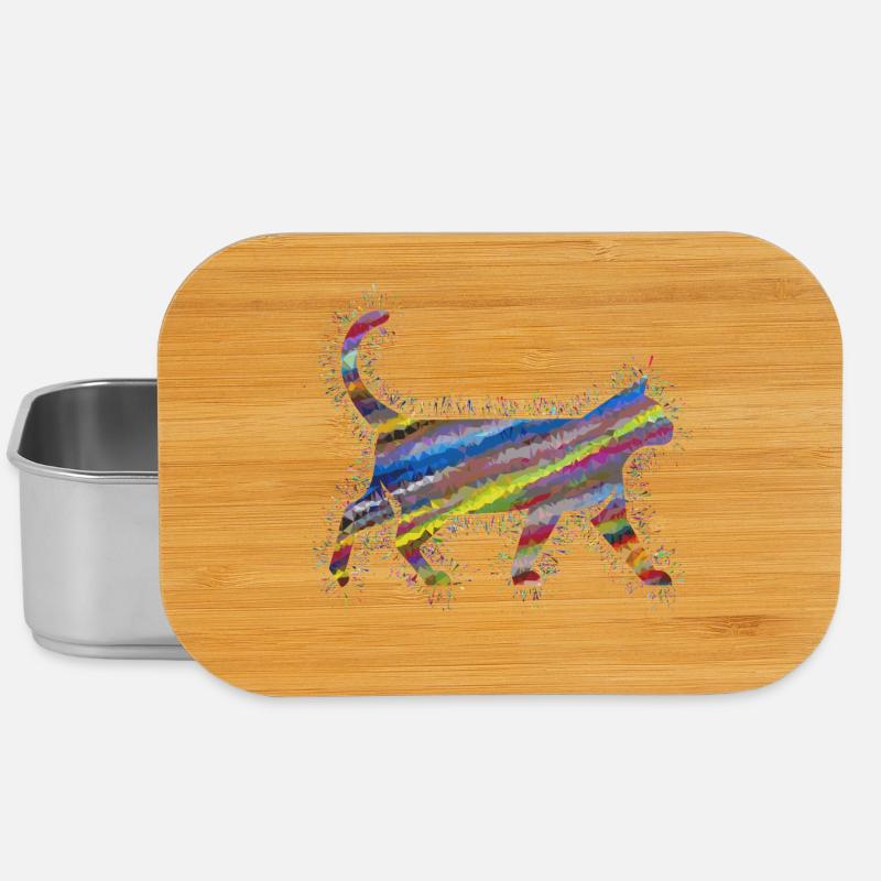 Cat Prism Rainbow Animals - Lunch Box - silver