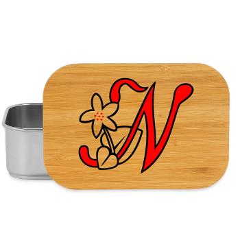 Buchstabe, Initiale, Blume - Lunch Box - Silber - Vorne