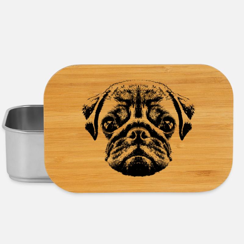 Mopswelpe / Mops Baby / Pug face - Lunch Box - Silber